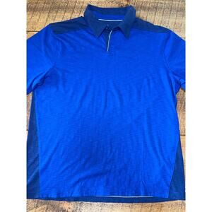 Mens Elevate Blue Short Sleeve Soft Polo‎ Shirt Size Large